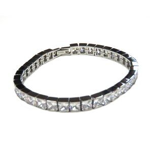 Inox Women's Stainless Steel Bracelet with Crystals in Links